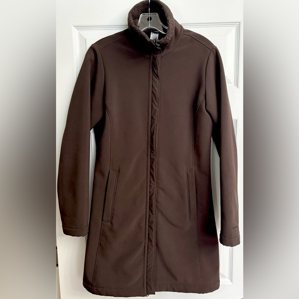 Woman’s Patagonia SZ Small Brown Soft Shell Au Train Fleece Coat Jacket